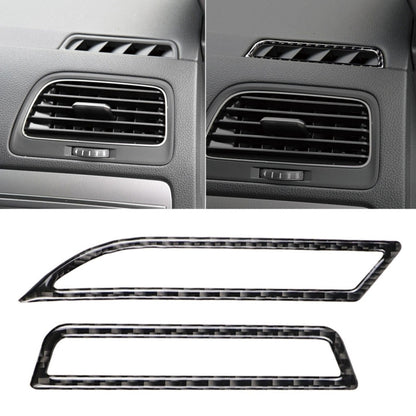 Car dashboard air outlet trim sticker with carbon fiber pattern, left-side grille