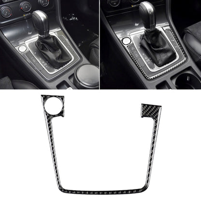 Carbon fiber-style trim frame sticker around gear shift area with circular cutout