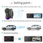 Car MP5 receiver and remote control, with screen and control panel shown