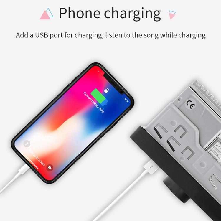 Car MP5 receiver USB phone charging adapter with connected cables
