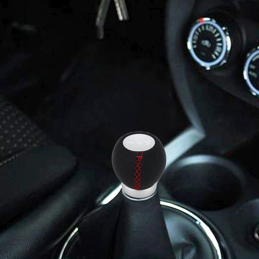 Universal Car Ball Shape Gear Shifter Lever Manual Automatic Black Leather Shift Knob Adapter, No Gear Ssign