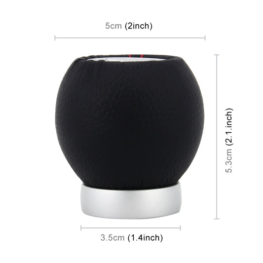 Universal Car Modified Shifter Black Leather Lever Manual 6-Speed Gear Shift Knob, 6-Speed