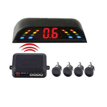 Car parking reverse alarm display unit with LED distance readout and mounting module