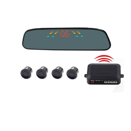 Car parking reverse buzzer kit with 4 round sensors and 4.3-inch LCD display