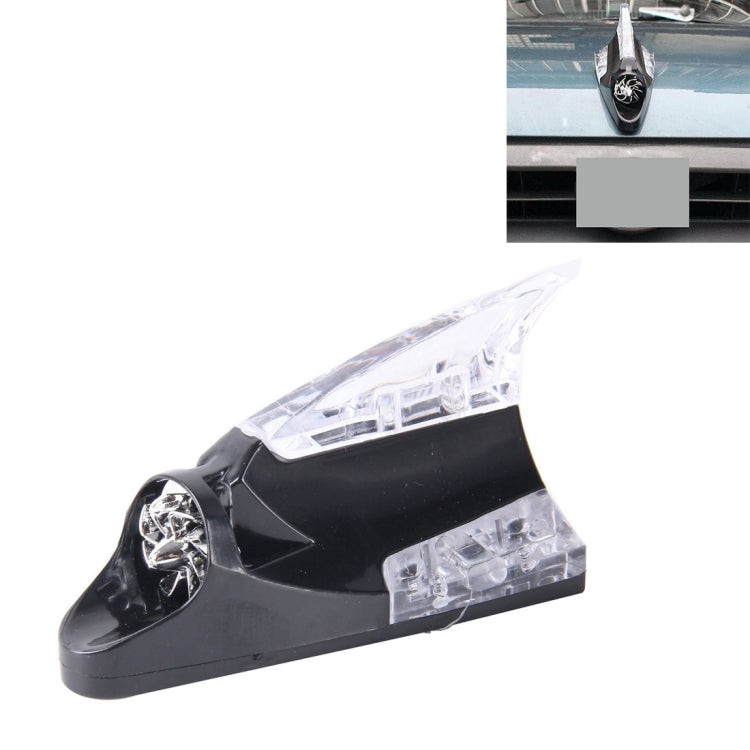Black shark-fin style LED warning light car antenna with clear light panels