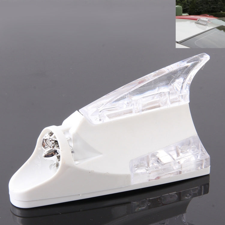 White shark fin car antenna decoration with clear warning light lenses