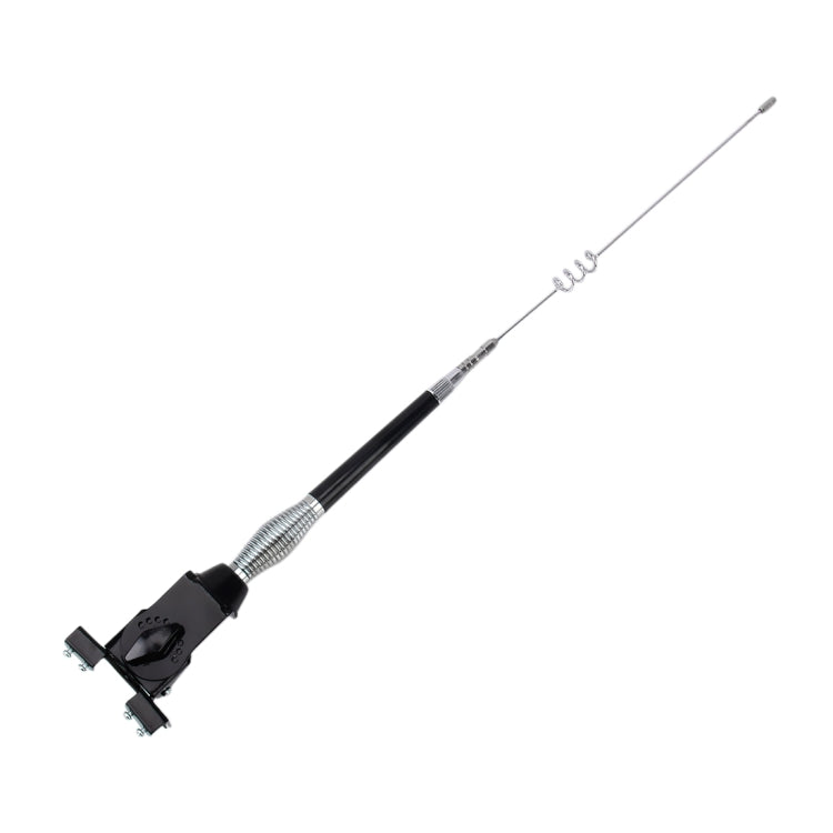 Glass-mount cellular antenna: black rod, silver coil, with mounting base