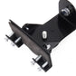 Glass-mount antenna mounting bracket with black base and metal screws, close-up