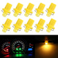 Amber B8.5 wedge COB LED bulbs, 10-pack with small plug pins