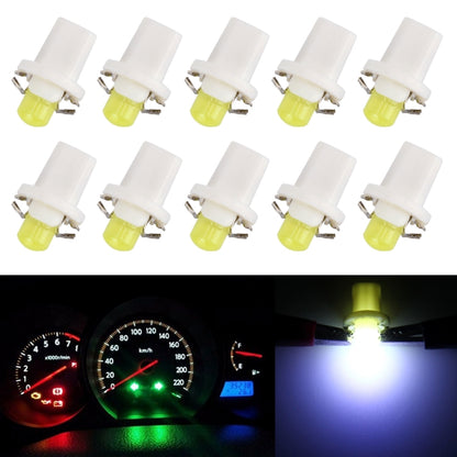 Set of 10 B8.5 wedge COB LED dashboard bulbs with pale yellow LED tips