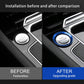 Blue trim ring installed around push-start engine stop button on console