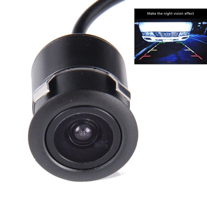 Waterproof rear view backup camera with round black housing and visible lens
