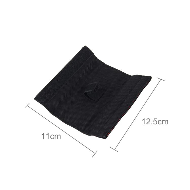 Black cover pad with small emblem, size 11x12.5 cm