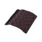 Red plaid cover insert with black backing, quilted grid stitching