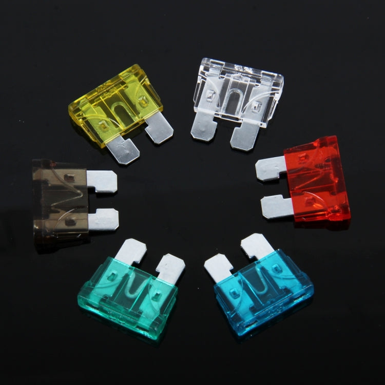Assorted color blade fuses for add-a-circuit fuse tap adapter, shown loose