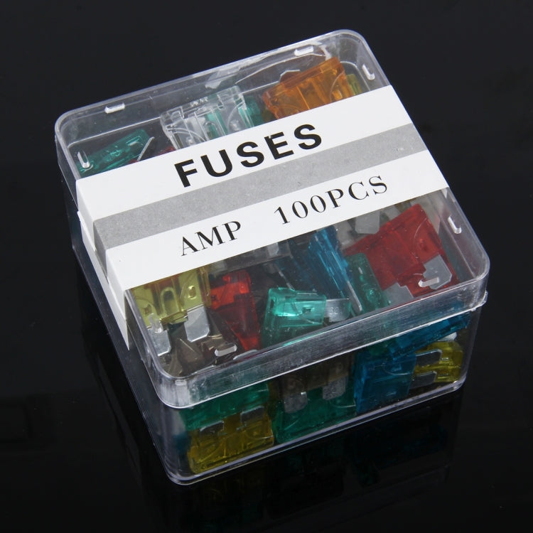 Clear box of assorted blade fuses for add-a-circuit fuse tap adapter