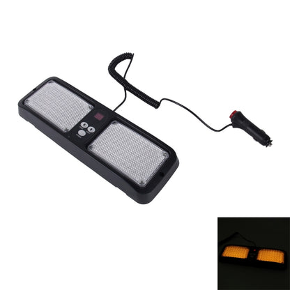 LED strobe warning light bar with two amber lenses and cigarette lighter power plug
