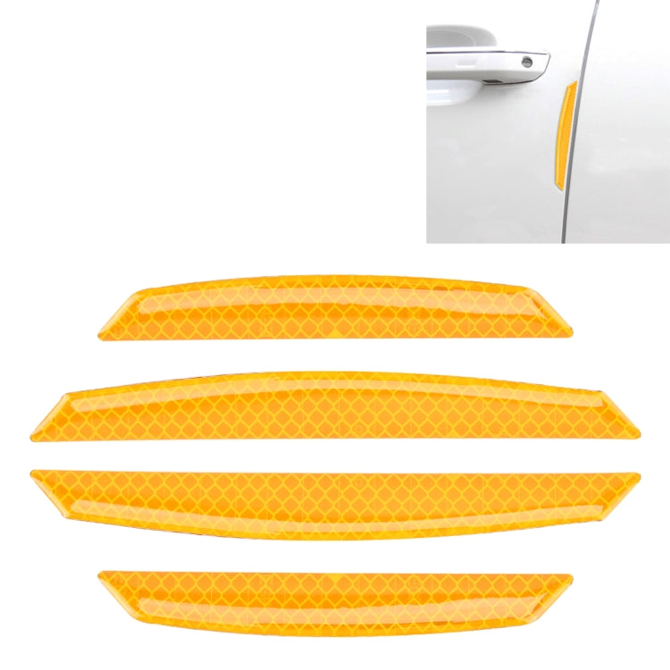 4-piece orange car door anti-collision strip guards, adhesive trim stickers