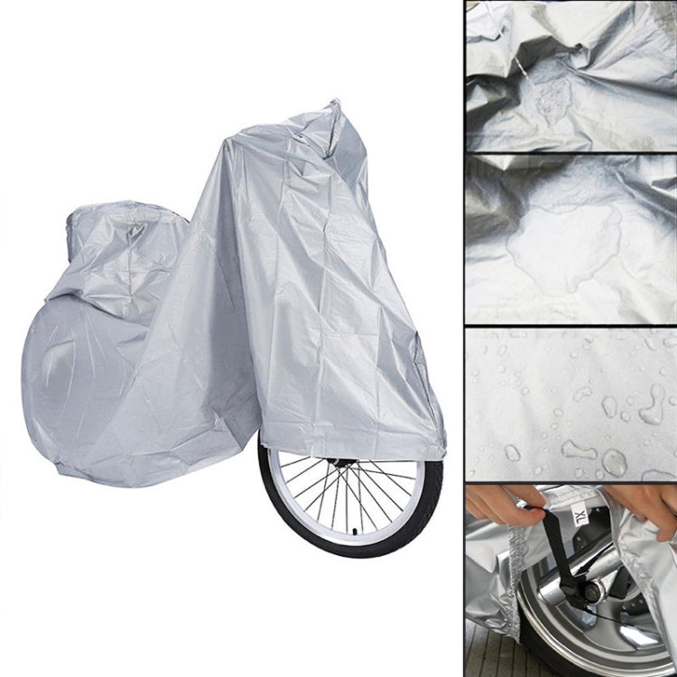 Light gray bicycle cover set showing full cover and fabric close-up details