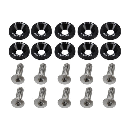 Car screw gasket set with black caps and stainless bolts, 10-piece set