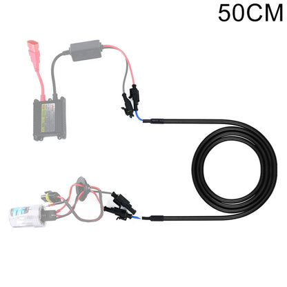 50cm HID xenon extension cable harness with ballast module and coiled black wiring