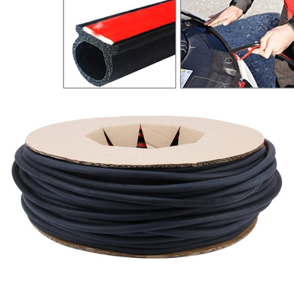 Small D-shaped dark gray rubber car sealing strip roll with adhesive backing