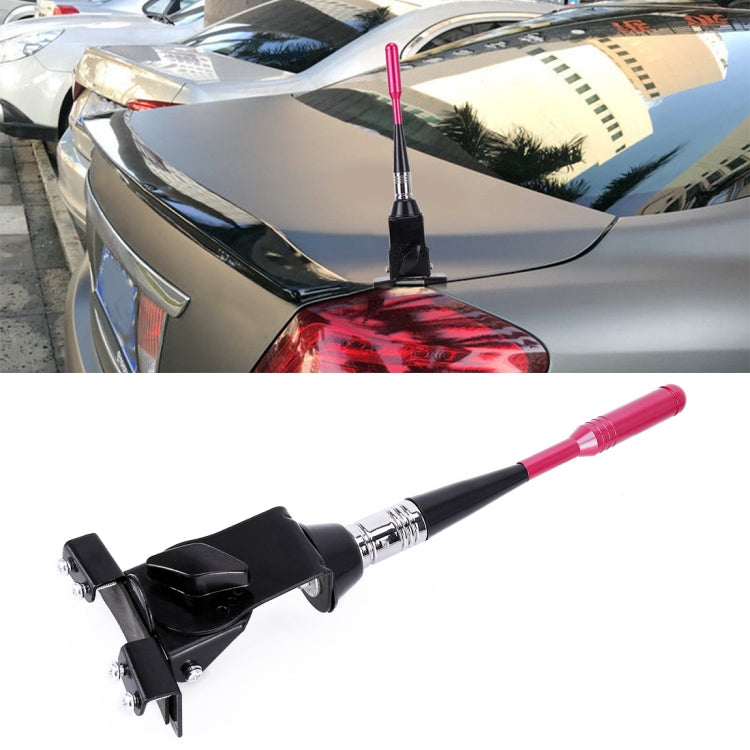 Car roof modified antenna with red rod and black base mount