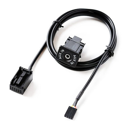AUX interface wiring harness with black 1.5 m cable and multi-connector ends