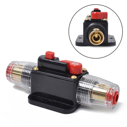 DC car circuit breaker fuse holder with red top switch, clear fuse caps, 40A