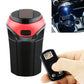 Red car 2-in-1 detachable lighter and ashtray bin with flip cover and hand holding