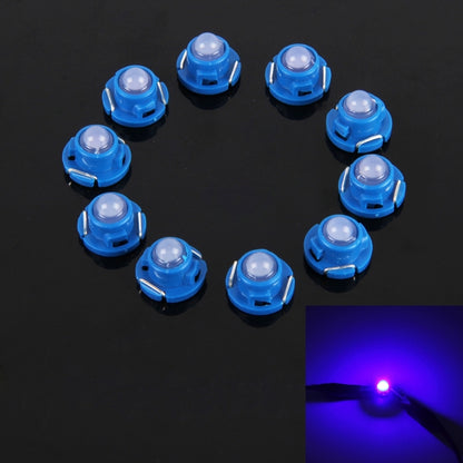 Blue T4.7 wedge LED bulbs (10-pack) with round lenses and blue bases for dashboards