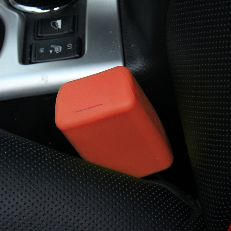 Safe Rubber Car Seat Belt Clips Locking Buckles Protective Cover, Green, Blue, Red, Black, Orange