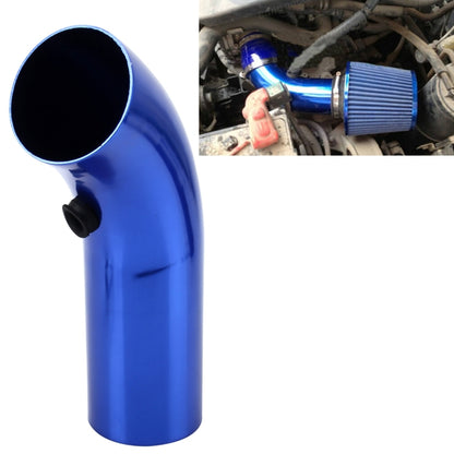 Universal short air intake pipe with cone filter hose, blue aluminum elbow