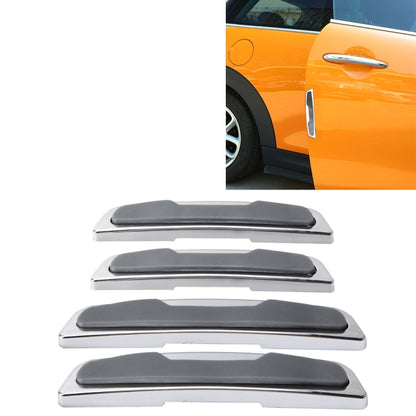 Set of 4 car door side guard strips, gray with chrome trim