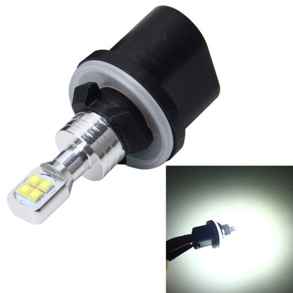 LED fog light bulb with black base and chrome holder, square yellow LED chips