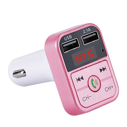 Rose gold car Bluetooth FM transmitter with 2 USB ports and digital frequency display