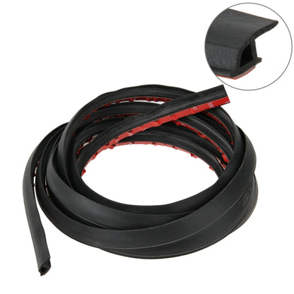 P-shaped car sealing strip with adhesive backing, black foam and red inner edge