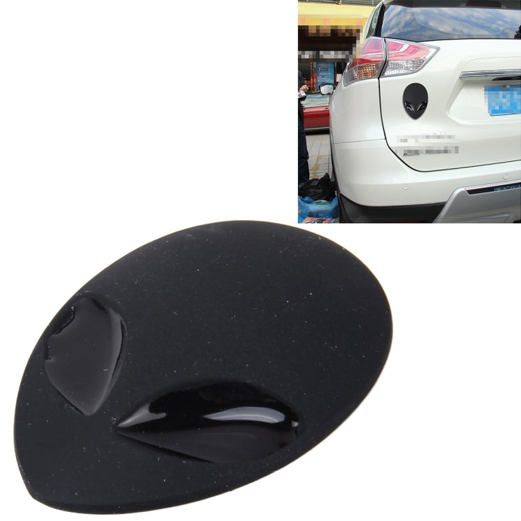 3D wizard head car sticker, matte black oval with black eye shapes