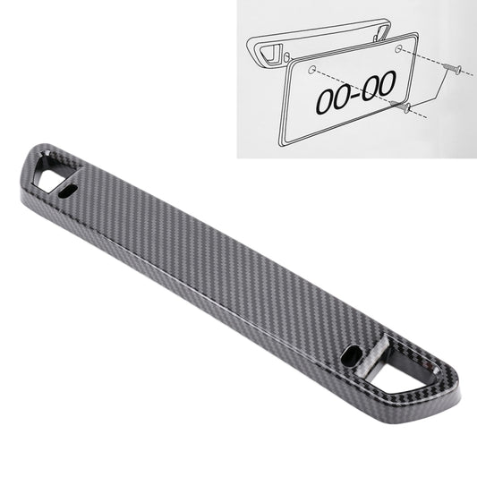 Universal carbon fiber license plate frame, long bar with corner mounting cutouts