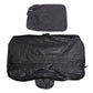 Black inflatable car mattress with folded protective cover and carry bag style storage