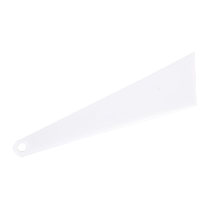 Window film squeegee scraper tool, white triangular edge with circular hand hole