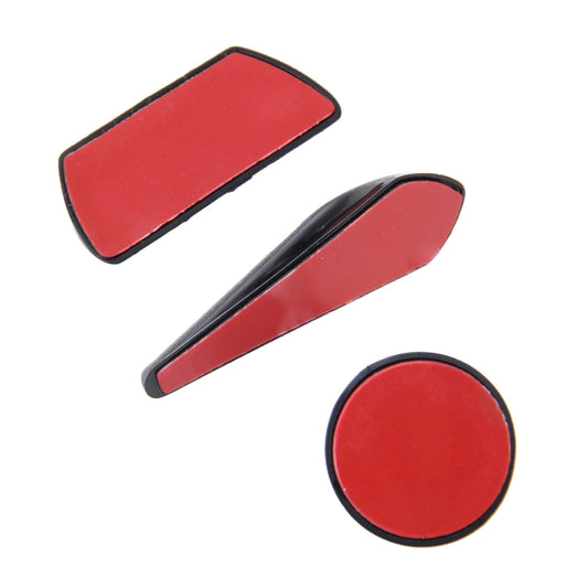 Red rubber pads with black edges: two strips and one round disc
