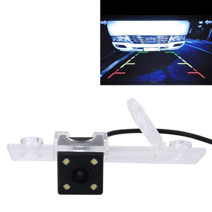 Car rear view backup camera with four LED lights and black housing