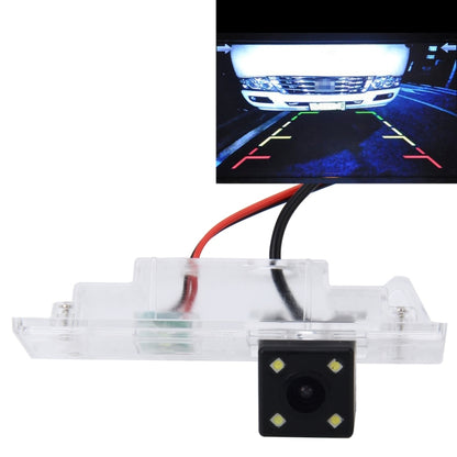 Car rear view backup camera showing screen parking guide lines and LEDs