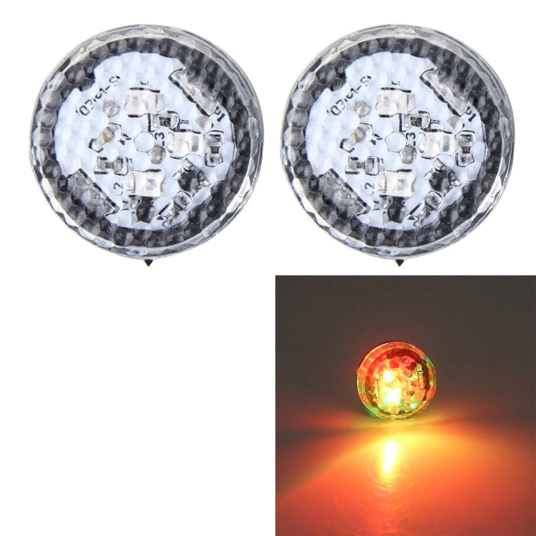 Car door anti-collision warning strobe lights, two clear/white round lenses with multicolor glow