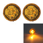 Set of 2 car door anti-collision strobe lights with amber warning glow, round lens