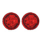 Car door anti-collision warning strobe lights showing red light glow through lens