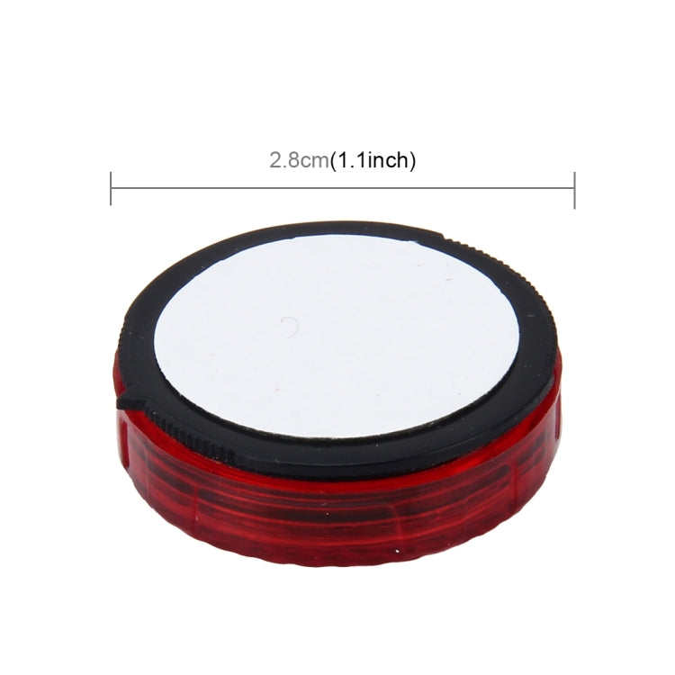 Car door anti-collision warning strobe light, red oval lens with 2.8cm size mark