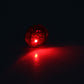 Car door anti-collision warning strobe light emitting red light from round lens