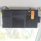 Black car sun visor organizer with card slots and sunglass pouch